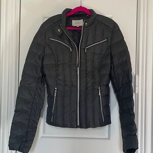 Laundry By Shelli Segal Charcoal Quilted Puffer Jacket